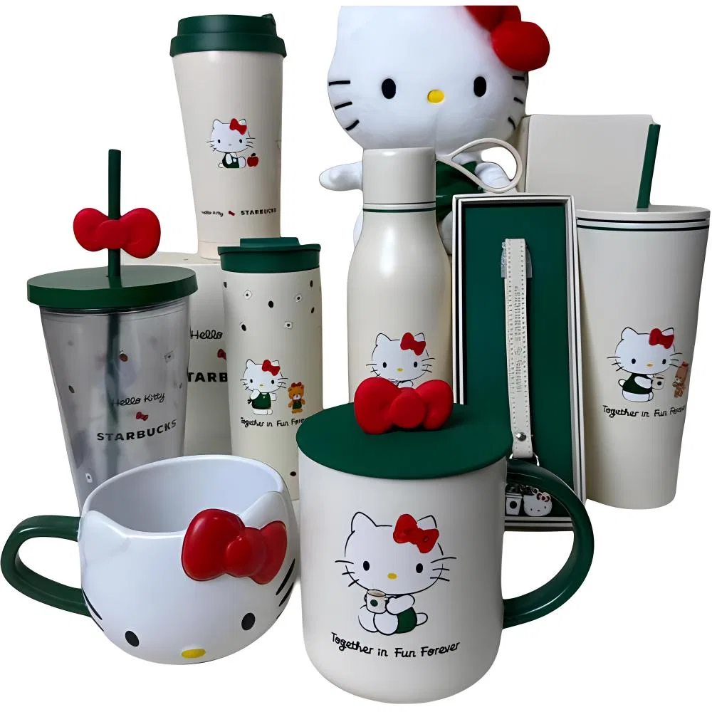 Бутылка для воды прозрачная Starbucks x Hello Kitty, 473 мл, Starbucks, Transparent — фото 3