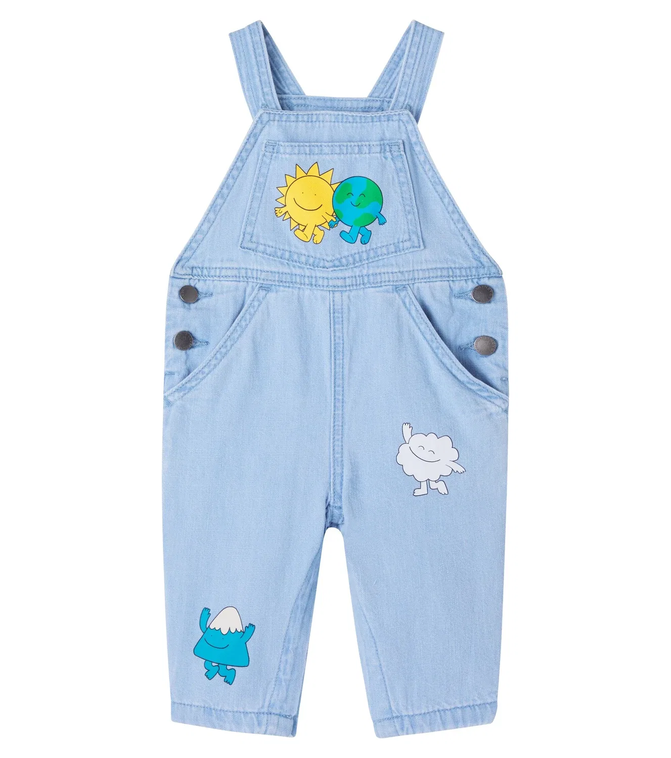 Детский джинсовый комбинезон с принтом Stella Mccartney Kids, синий