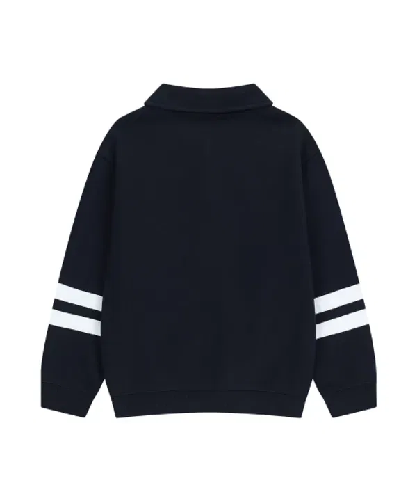 Свитшот с полосками и воротником-стойкой, детский, Marithé Kids, navy — фото 3