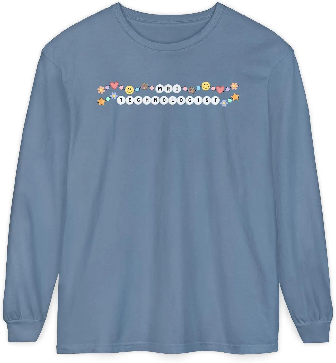Мужская футболка с длинным рукавом с принтом MRI Tech Comfort Colors, Blue Jean