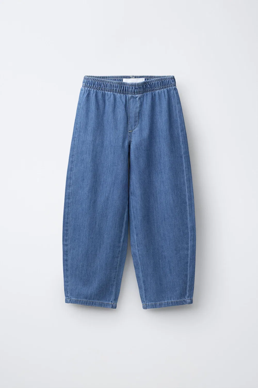 Эластичные струящиеся брюки бочкообразной формы ZARA, Blue