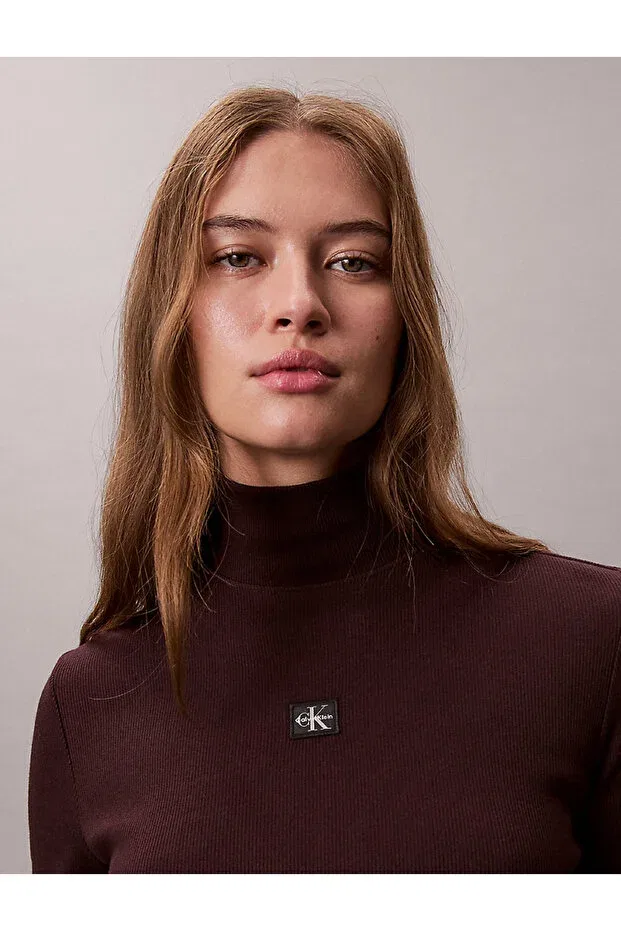 Женское платье-мини с длинным рукавом Calvin Klein, Brown — фото 3