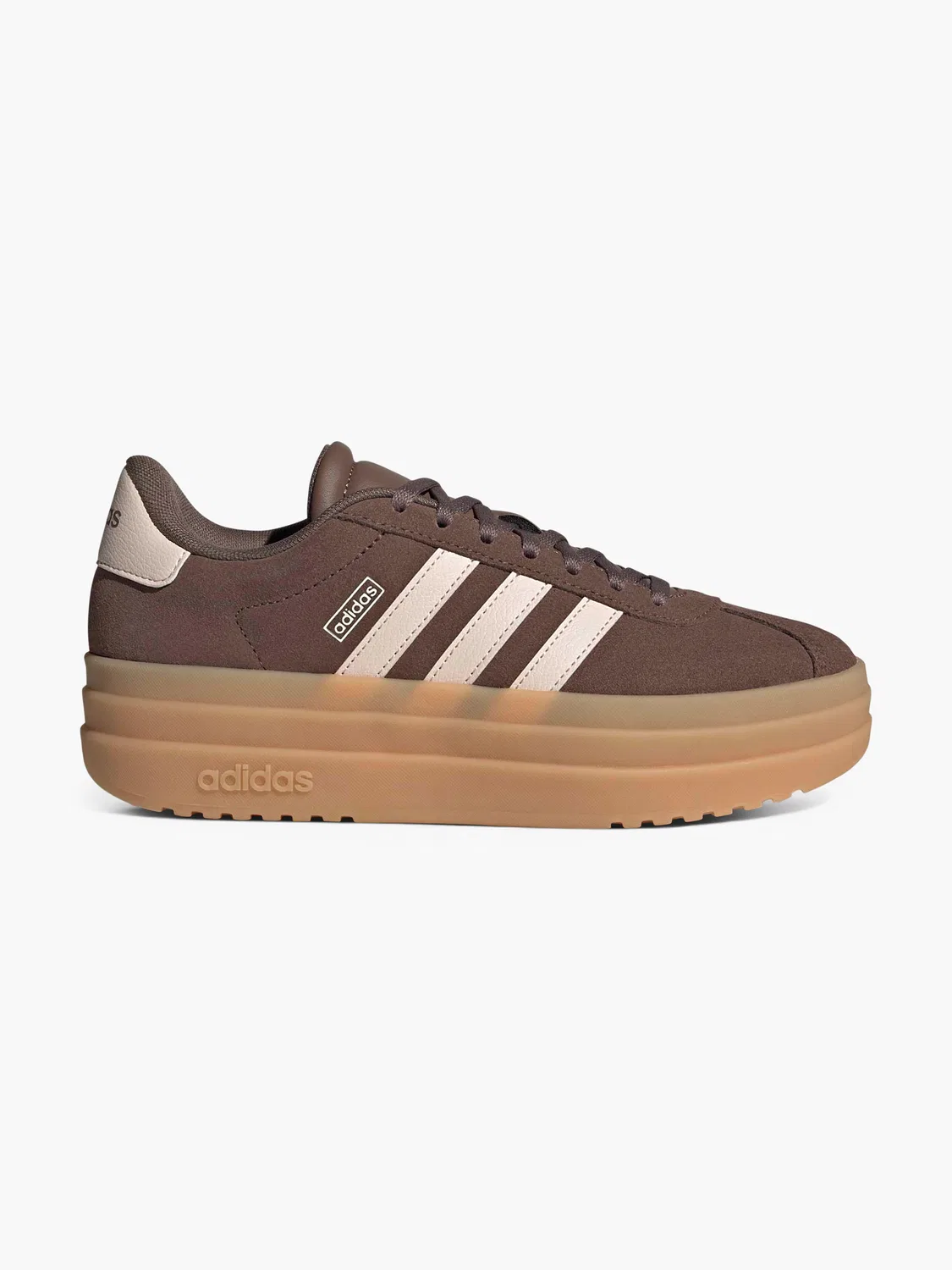 Детские кроссовки на шнуровке Adidas VL Court Bold J, коричневый