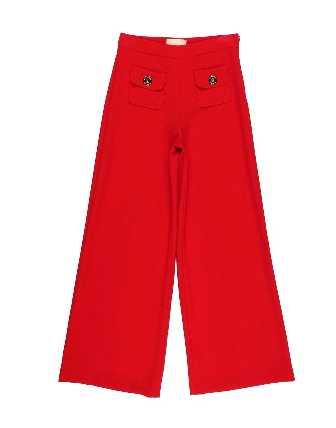Брюки из крепа с аппликациями Elisabetta Franchi, красный