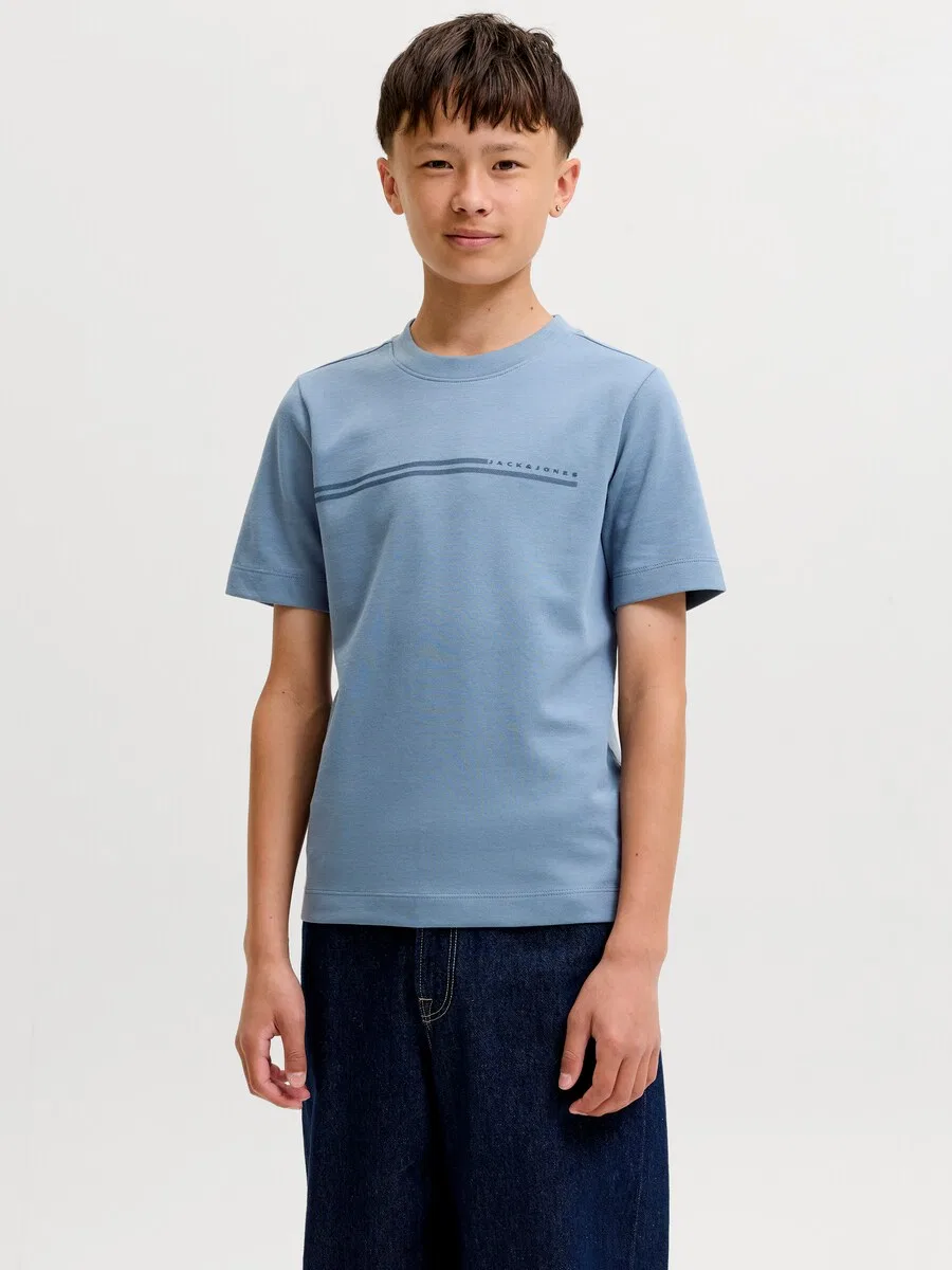 Детская футболка Jack & Jones Junior 'JCOFUSION' цвета опал, пыльно-голубой