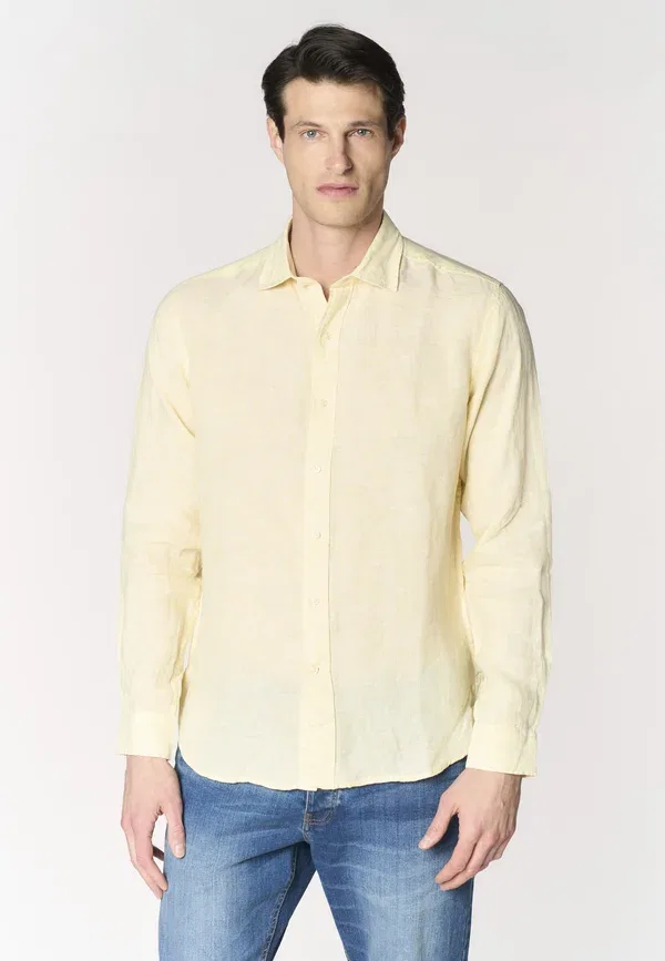 Рубашка из льна U.S. Polo Assn., Yellow, желтый