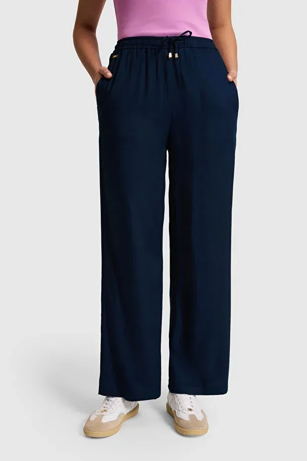 Женские брюки из канваса с широкой штаниной U.S. Polo Assn., Navy Blue — фото 4