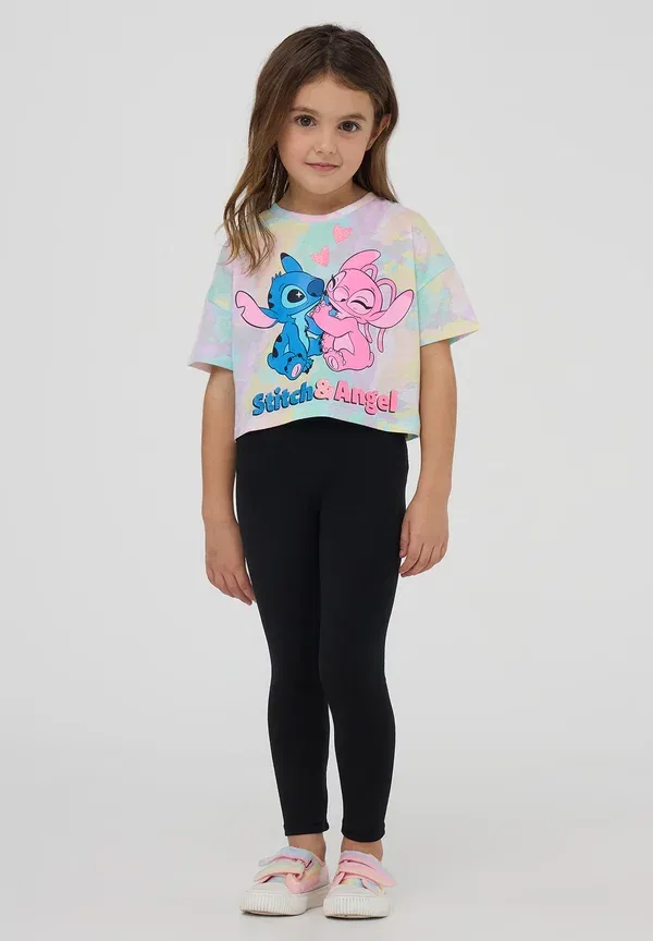 Футболка с принтом Coloured with stitch and - print t-shirt Terranova, розовый
