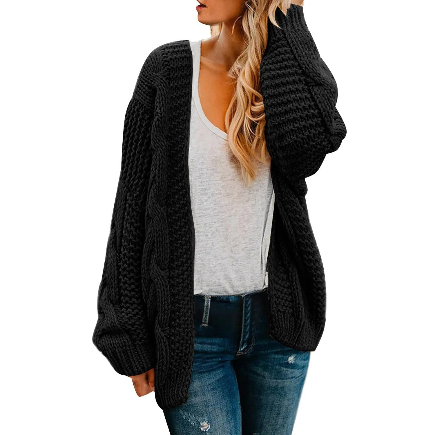 Женский кардиган с длинным рукавом Tweed Style, Black