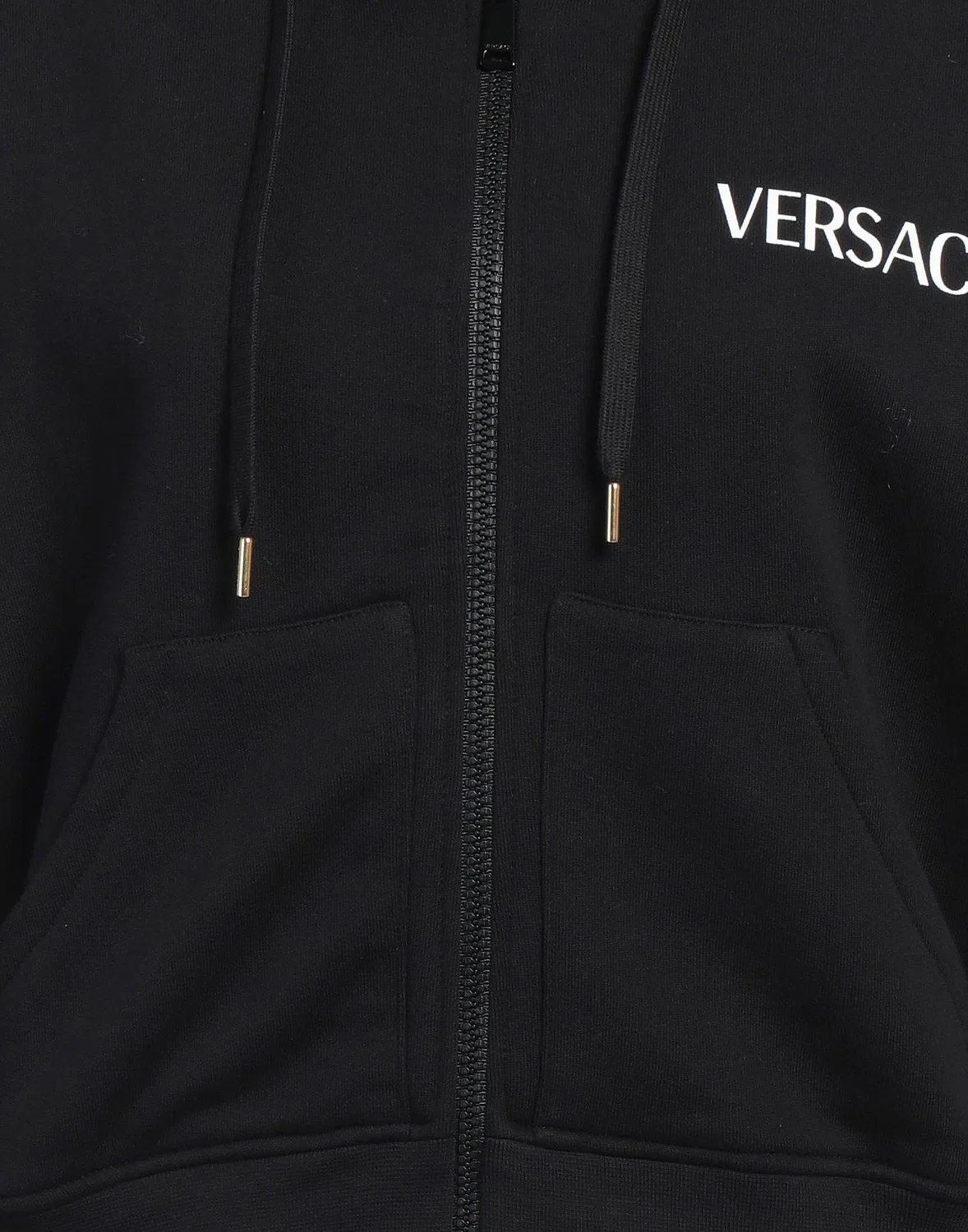 Женский свитшот с капюшоном и принтом Versace, черный — фото 4