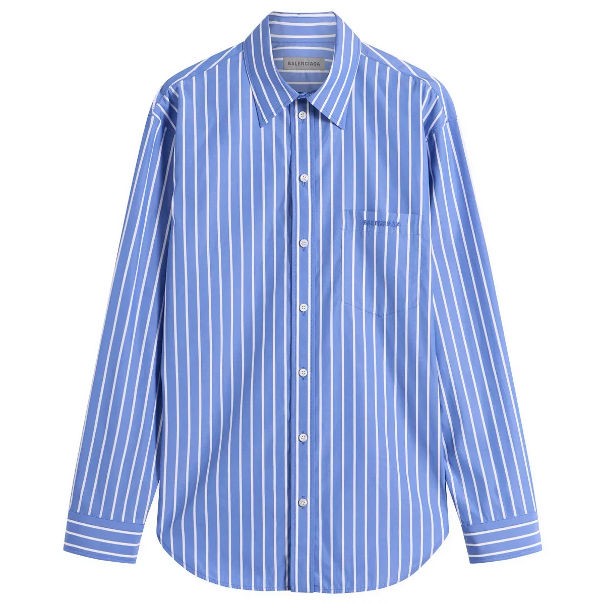 Мужская рубашка с полосатым принтом Stripe Regular Fit Shirt Balenciaga, Blue/White