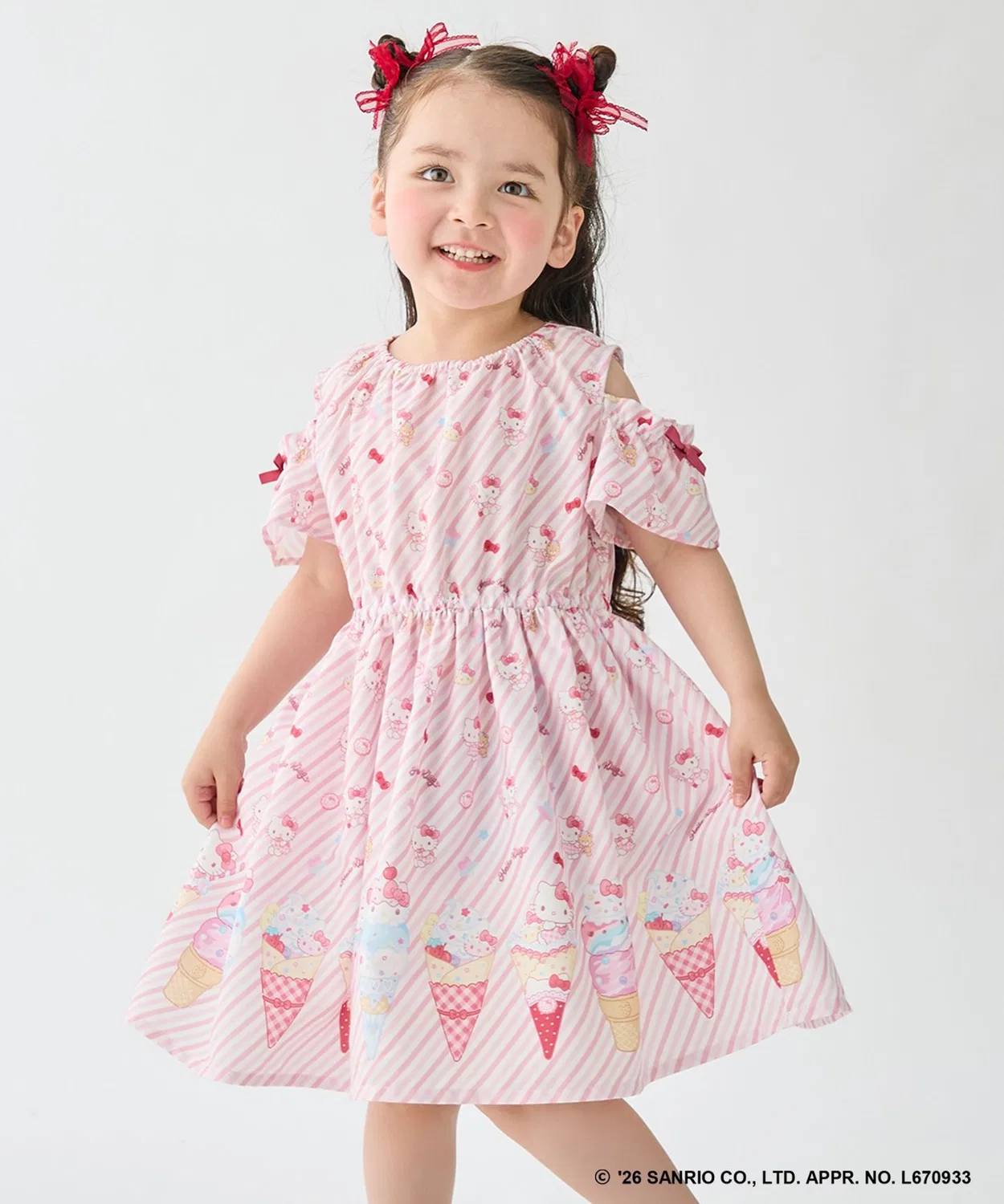 Детское платье для девочек с принтом 2WAY Sanrio ANY KIDS, Red