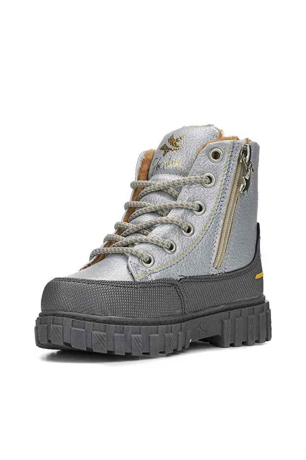 Детские ботинки для девочек на плоской подошве Minicashoes, Silver — фото 2