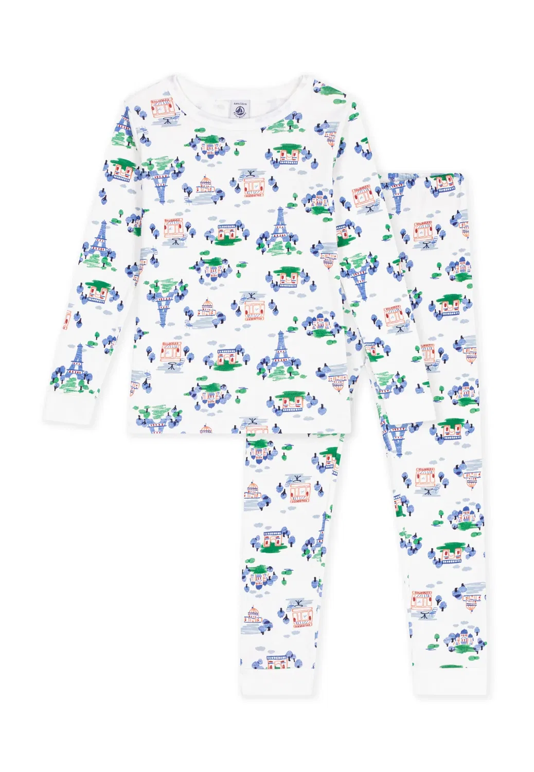 Комплект - пижамный комплект Petit Bateau, Marshmallow Riviera Multico