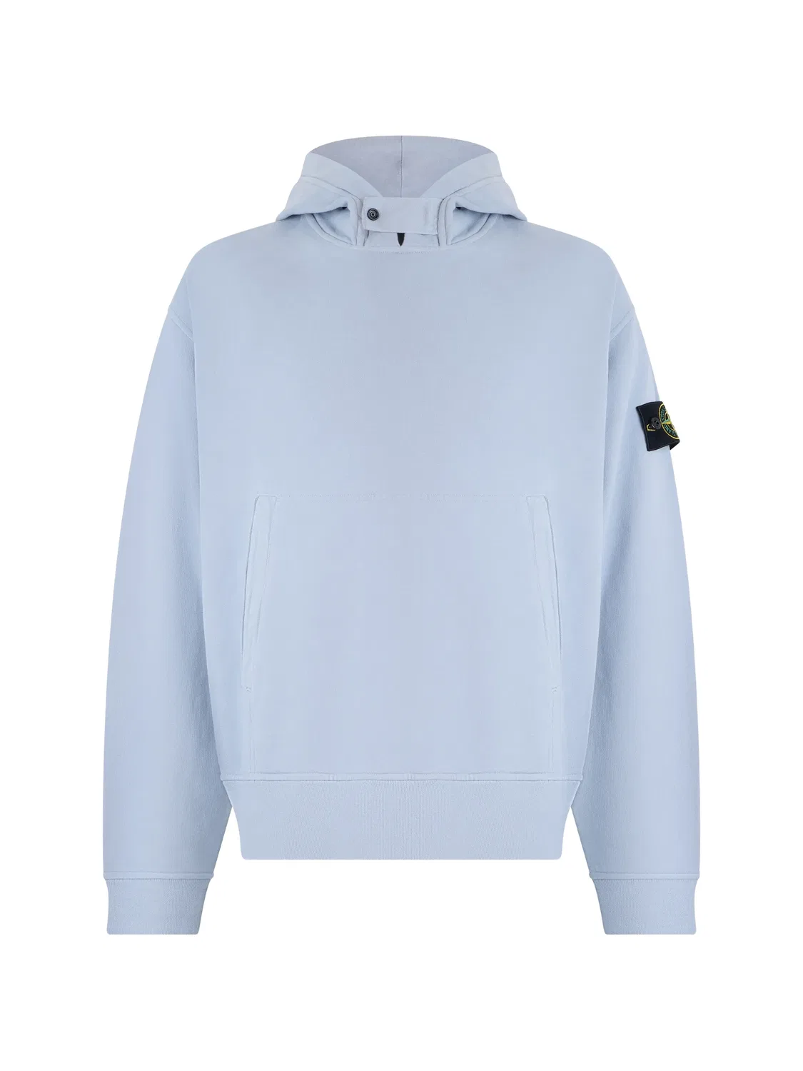 Худи из хлопкового флиса синего цвета Stone Island, синий