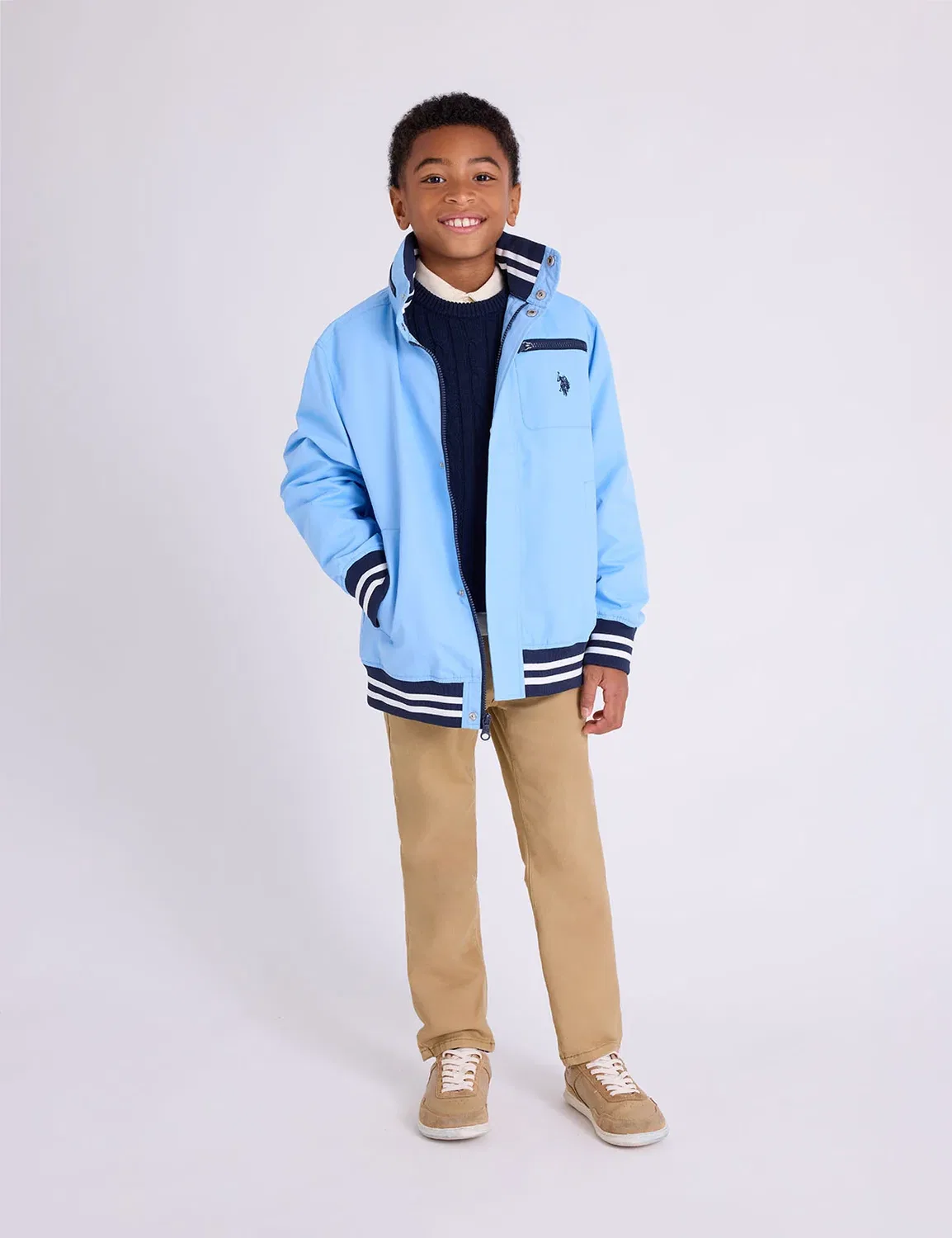 Детская яхтенная куртка U.S. Polo Assn, Blue Oxford — фото 3