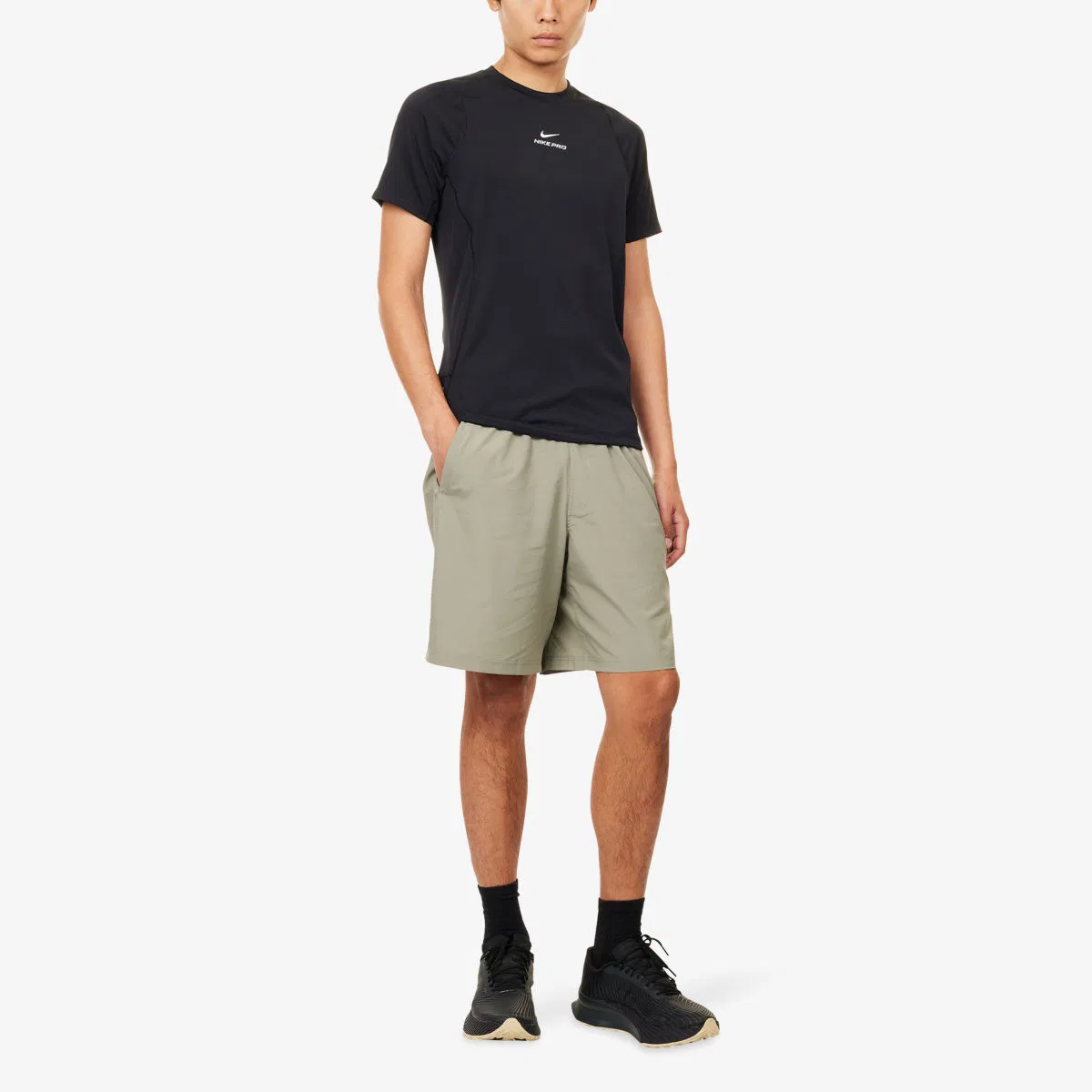 Тканая футболка Nike Pro с логотипом, белый — фото 2