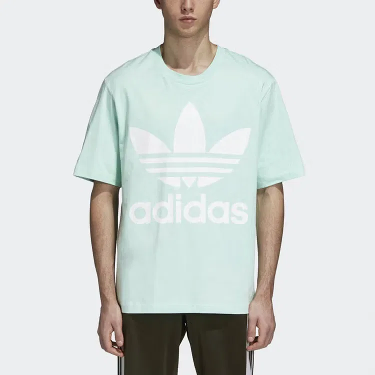 Футболка с принтом большим логотипом Adidas, мятный — фото 2