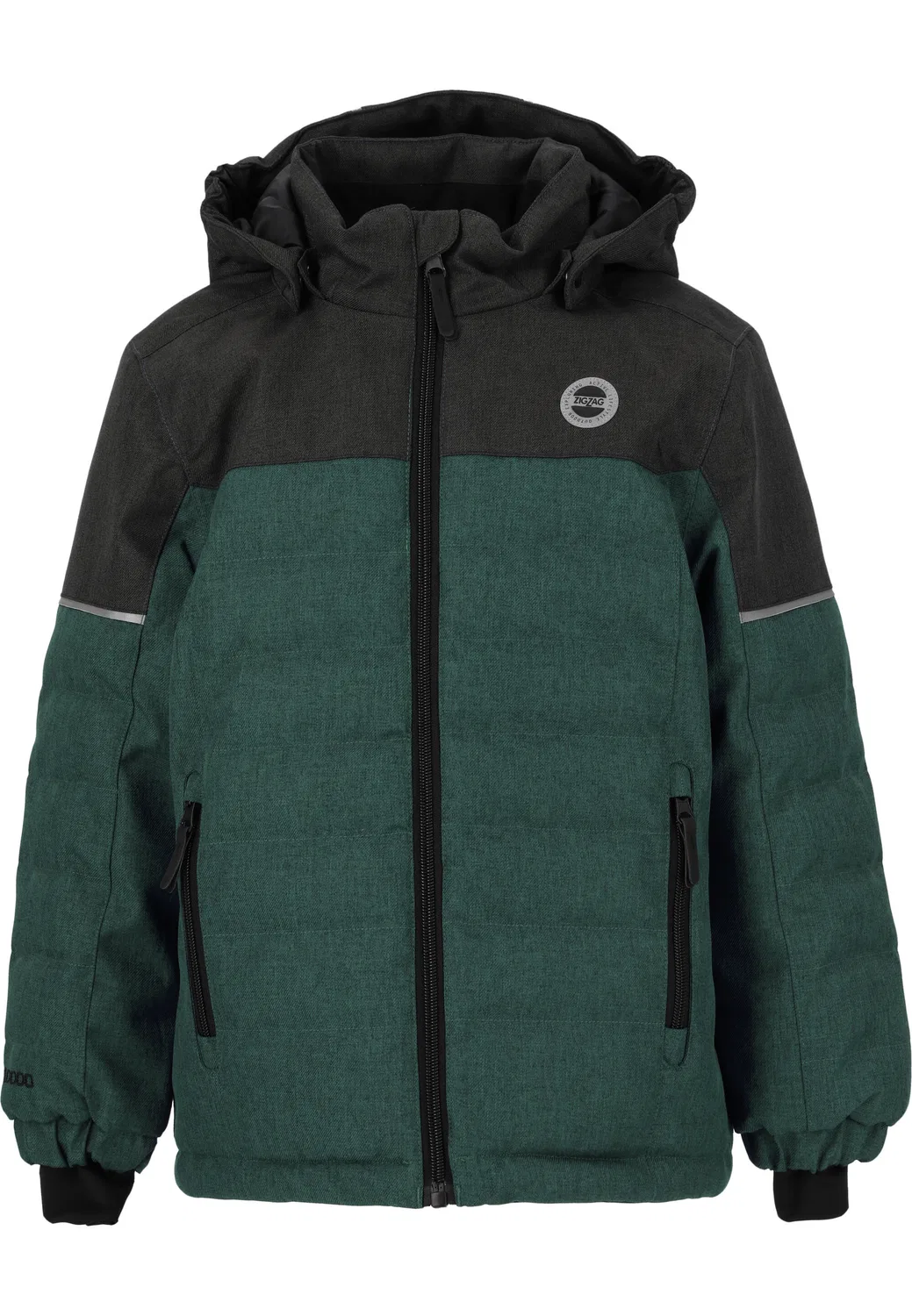 Детская стеганая куртка Timbuktu Zigzag, Darkgreen Schwarz