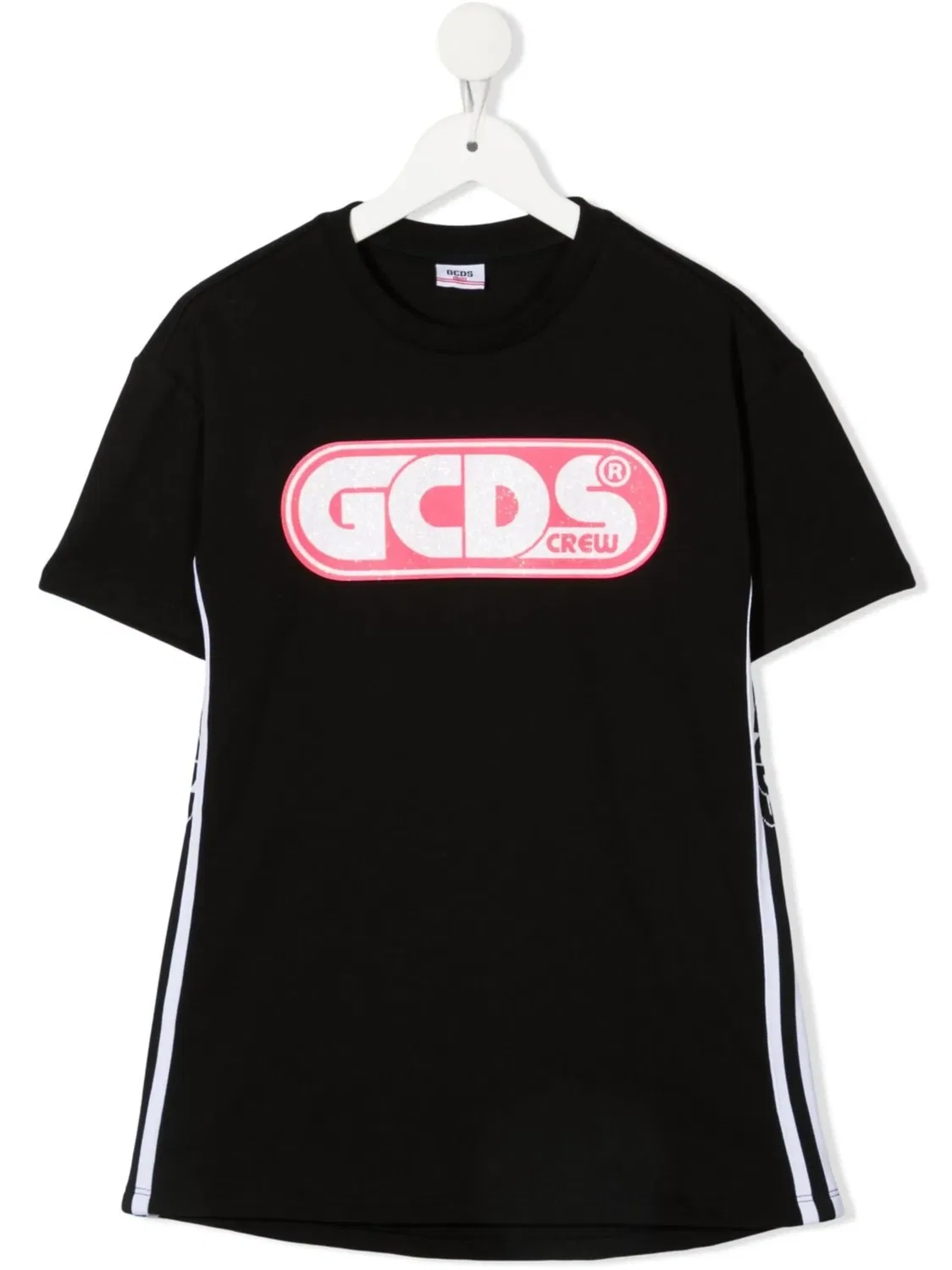 GCDS Черное платье‑футболка с логотипом