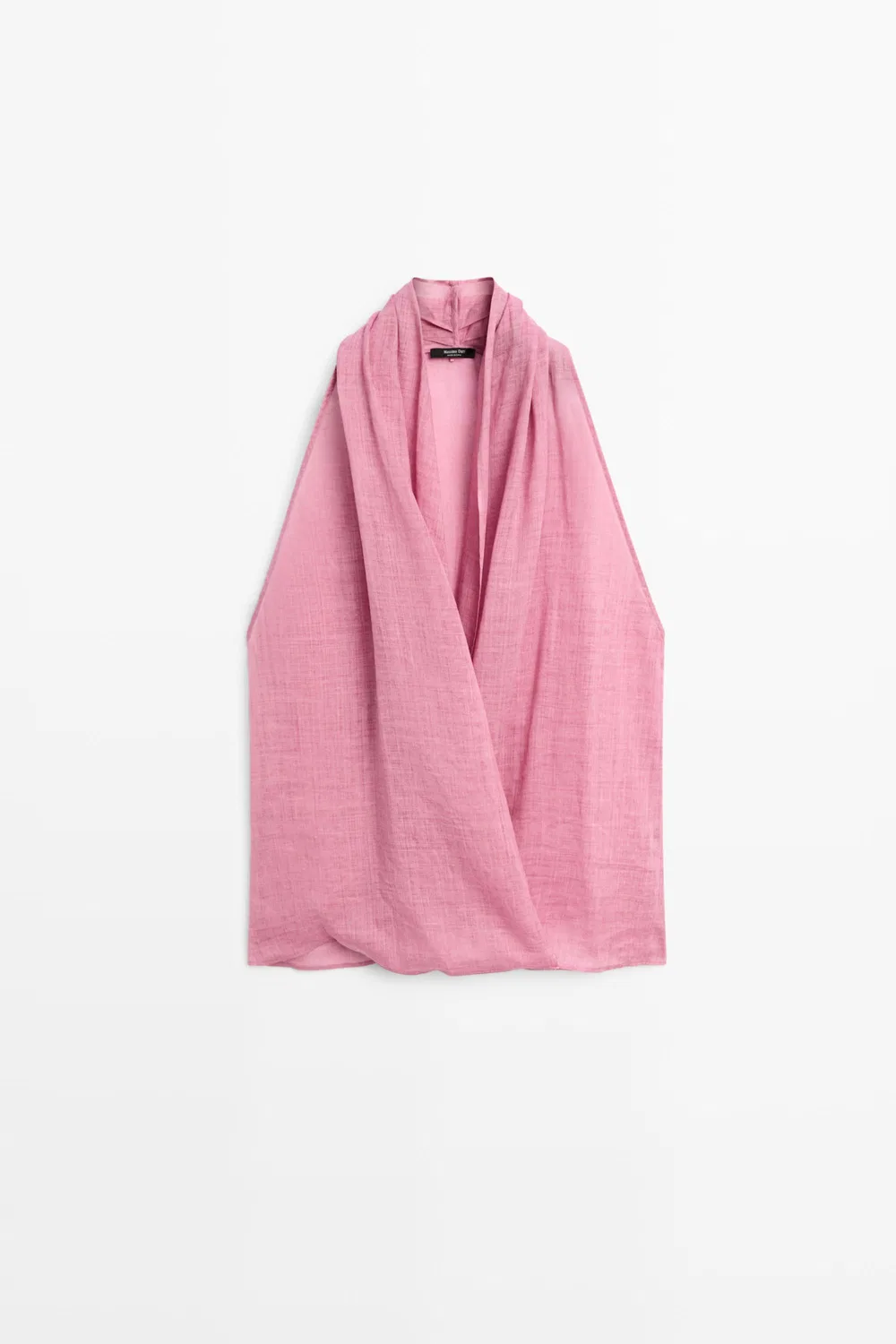 Топ Massimo Dutti Draped Crossover, розовый — фото 2