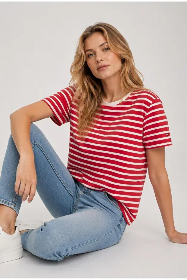 Женская футболка хлопковая Th-Cool Relaxed Tommy Hilfiger, Pink — фото 2