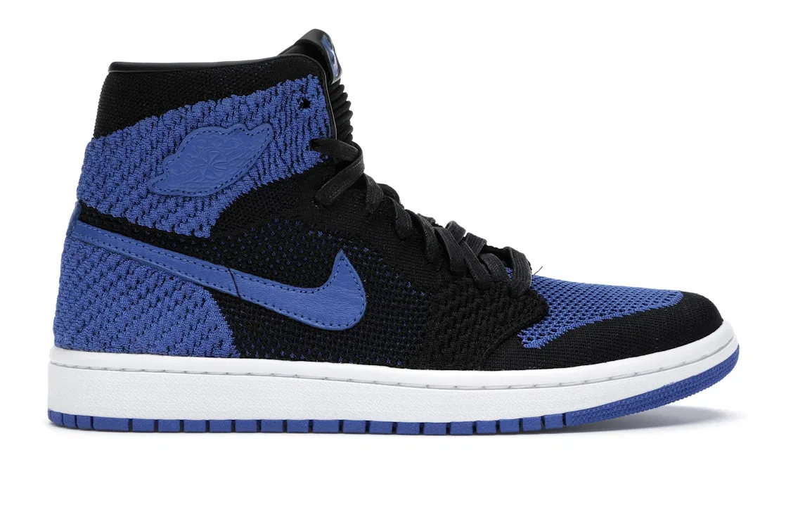 Детские кроссовки с высоким верхом Flyknit Jordan 1 Retro High Flyknit Jordan, Black/Game Royal-White