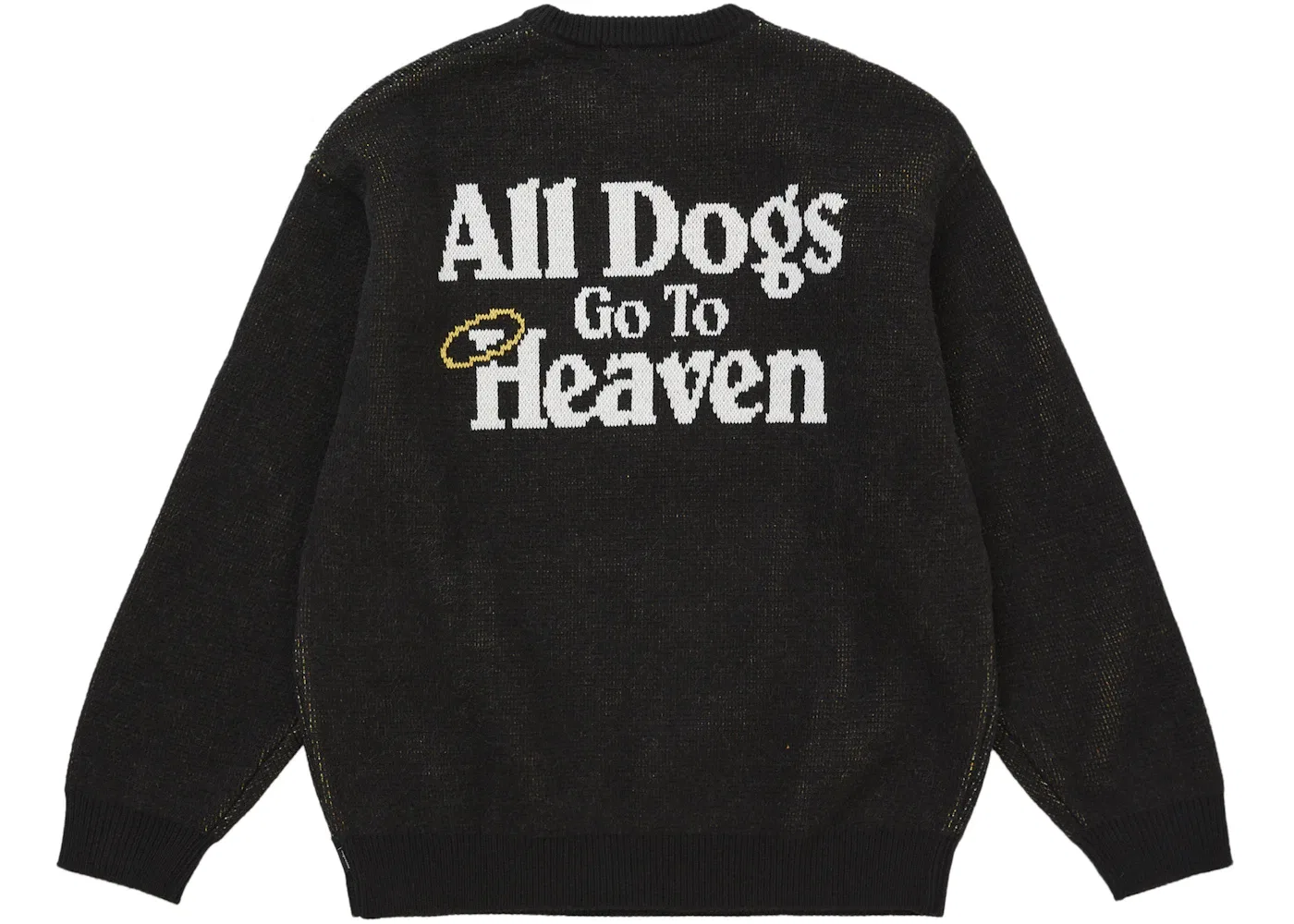 Мужской свитер с принтом All Dogs Go To Heaven Supreme, Black — фото 2