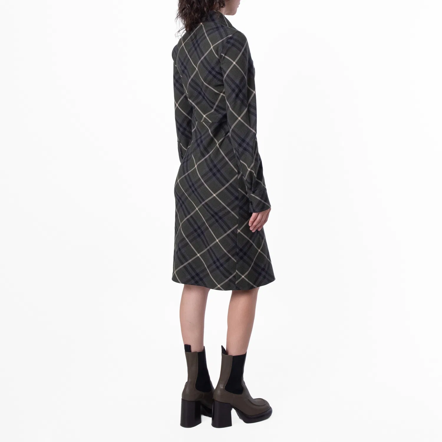 Платье-рубашка с принтом Check Wool Blend Burberry, Marsh Ip Check — фото 4