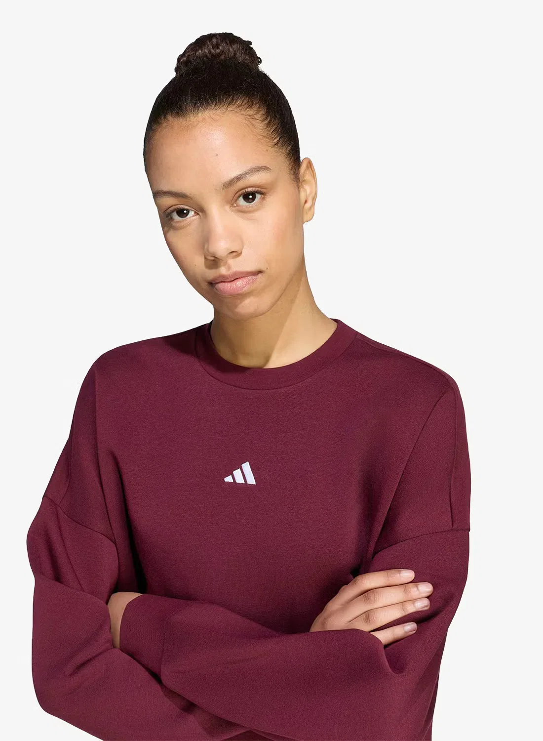 Толстовка с капюшоном Small logo french terry Adidas, бордовый — фото 3