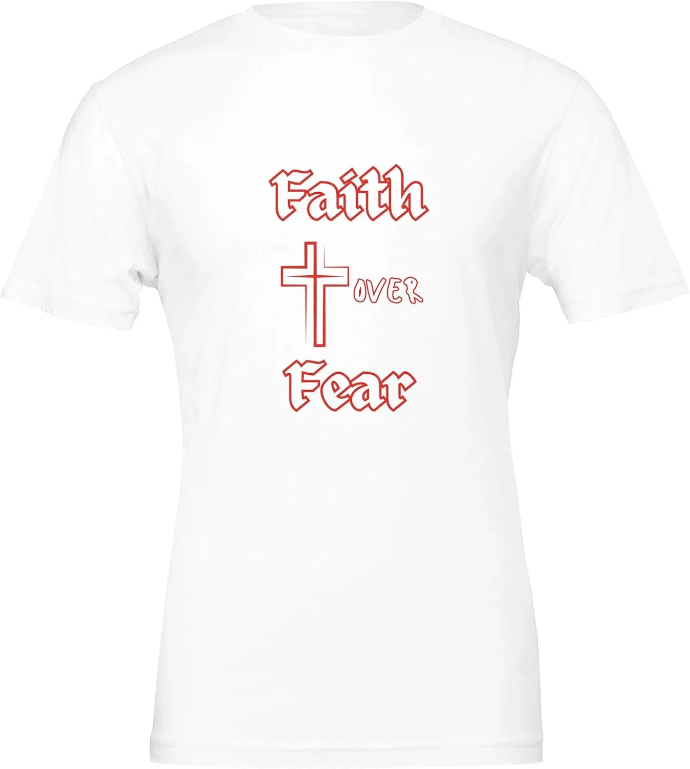 Футболка с принтом Faith Over Fear, White