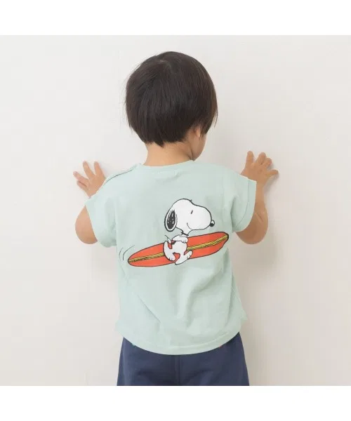 Детская футболка с коротким рукавом с принтом SNOOPY PEANUTS, Green — фото 2