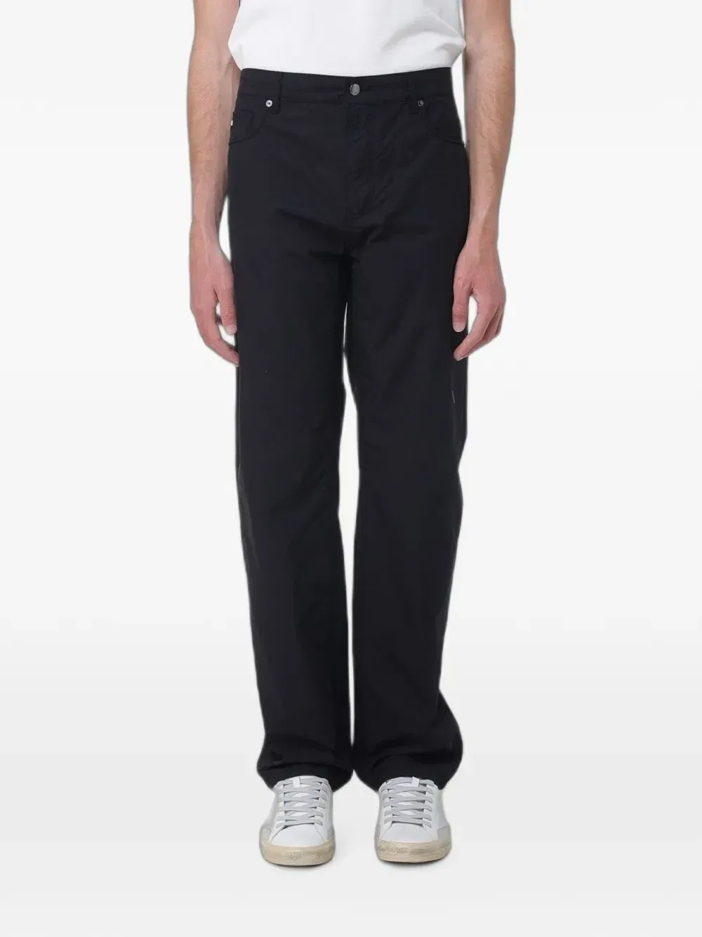 Хлопковые брюки J76 с пятью карманами Emporio Armani, черный