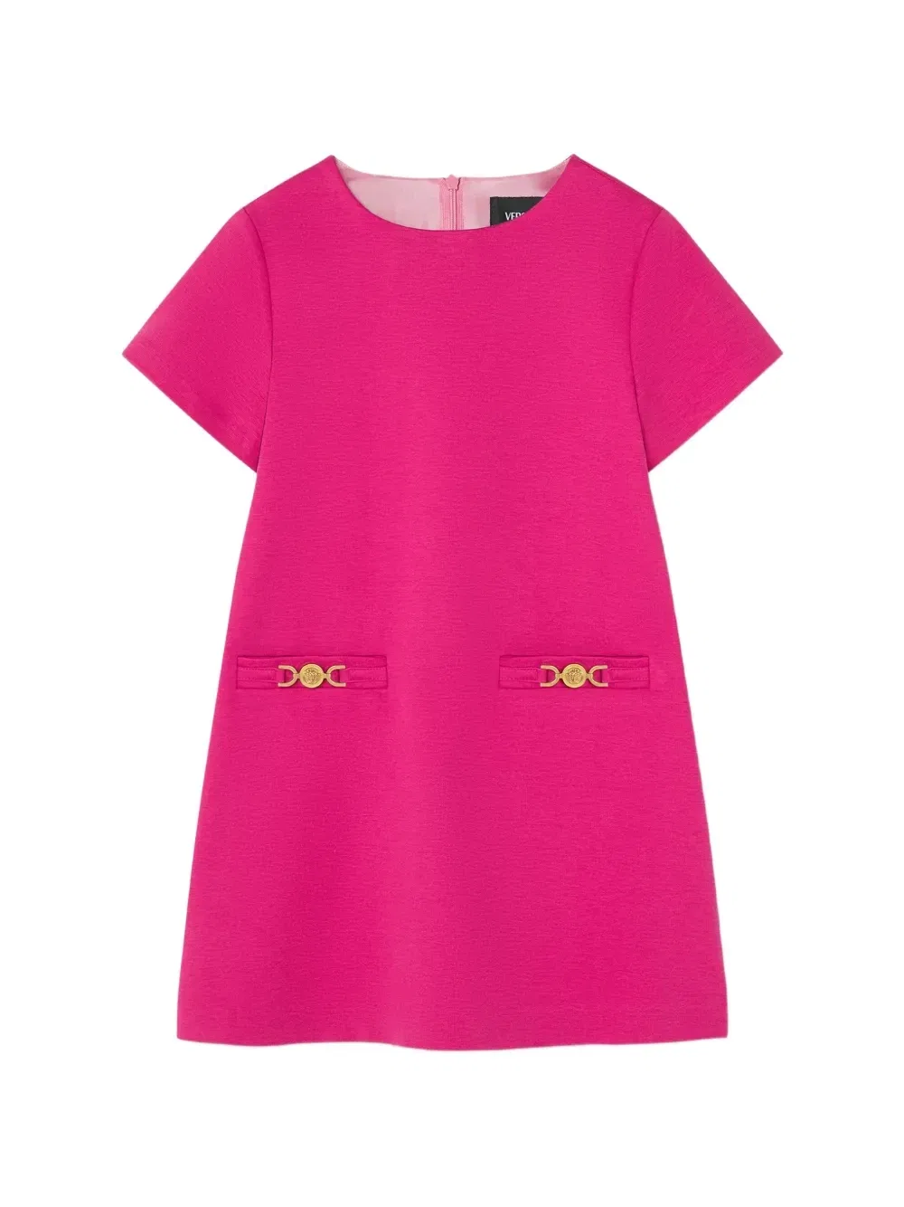 Платье с узором в мелкую клетку Versace Kids, розовый