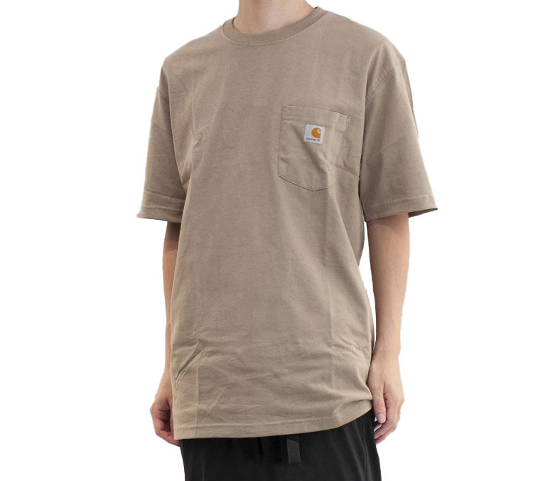 Футболка Carhartt K87 Loose Fit Heavyweight Short Sleeve Pocket Men's, хаки — фото 4