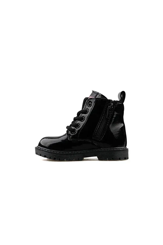Детские ботинки для девочек с принтом Cold-Proof girls' boots with zipper detail on the side and lace-up winter boots Cool Kids, Brown — фото 2