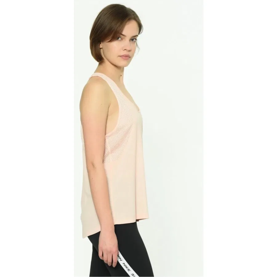 Женский спортивный топ без рукавов Nike W Nk Run Tank, Розовый — фото 4