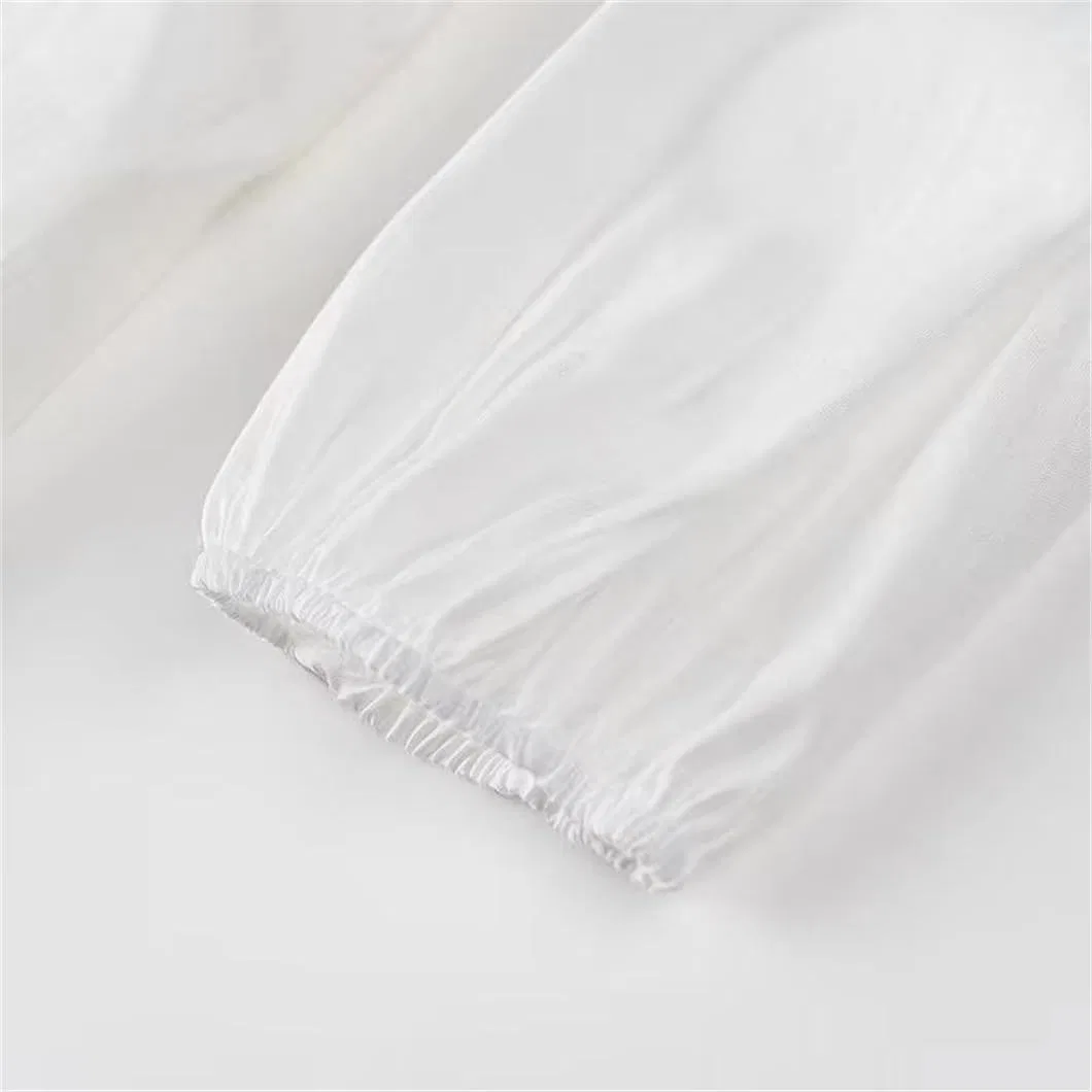 Женское платье миди с цветочной вышивкой A-line, White — фото 4