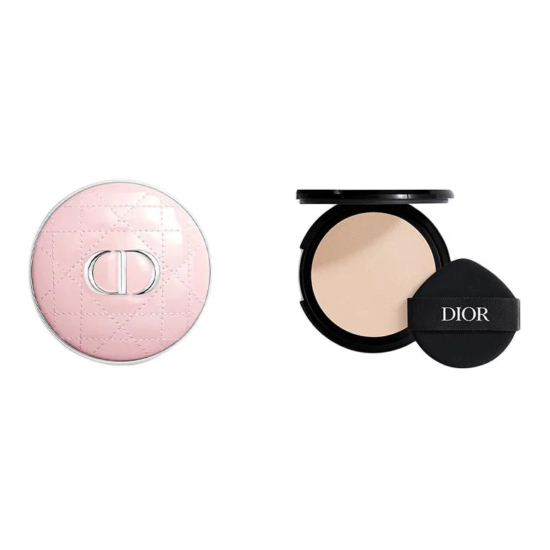 Женский набор тональной основы с кушоном DIOR, Pink Patented Leather/Silver Checkered Satin Lock Up Air Cushions, 12 г, #00.5N, DIOR, Pink