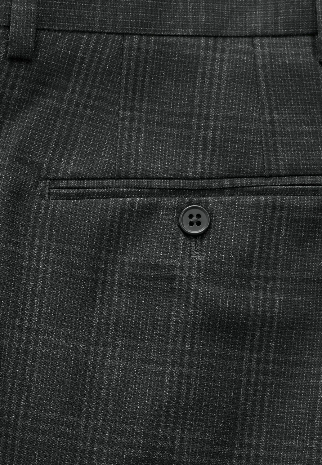 Брюки от костюма в клетку приталенного кроя - брюки Next, Charcoal Grey — фото 3