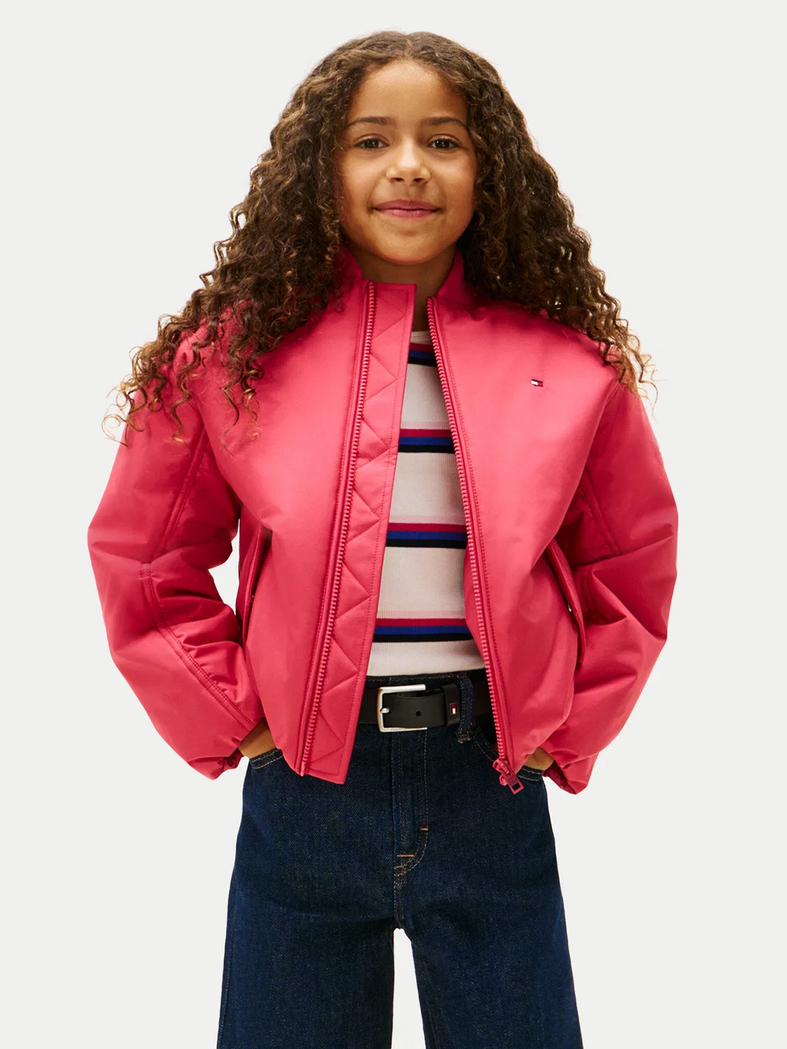 Бомбер стандартного кроя для девочки Tommy Hilfiger, розовый
