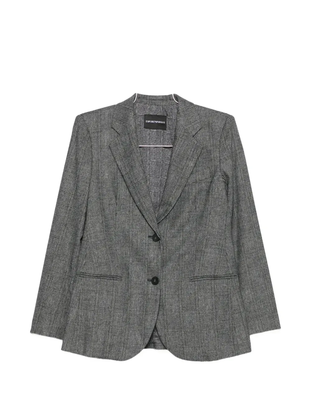 Однобортный блейзер в клетку EMPORIO ARMANI, серый