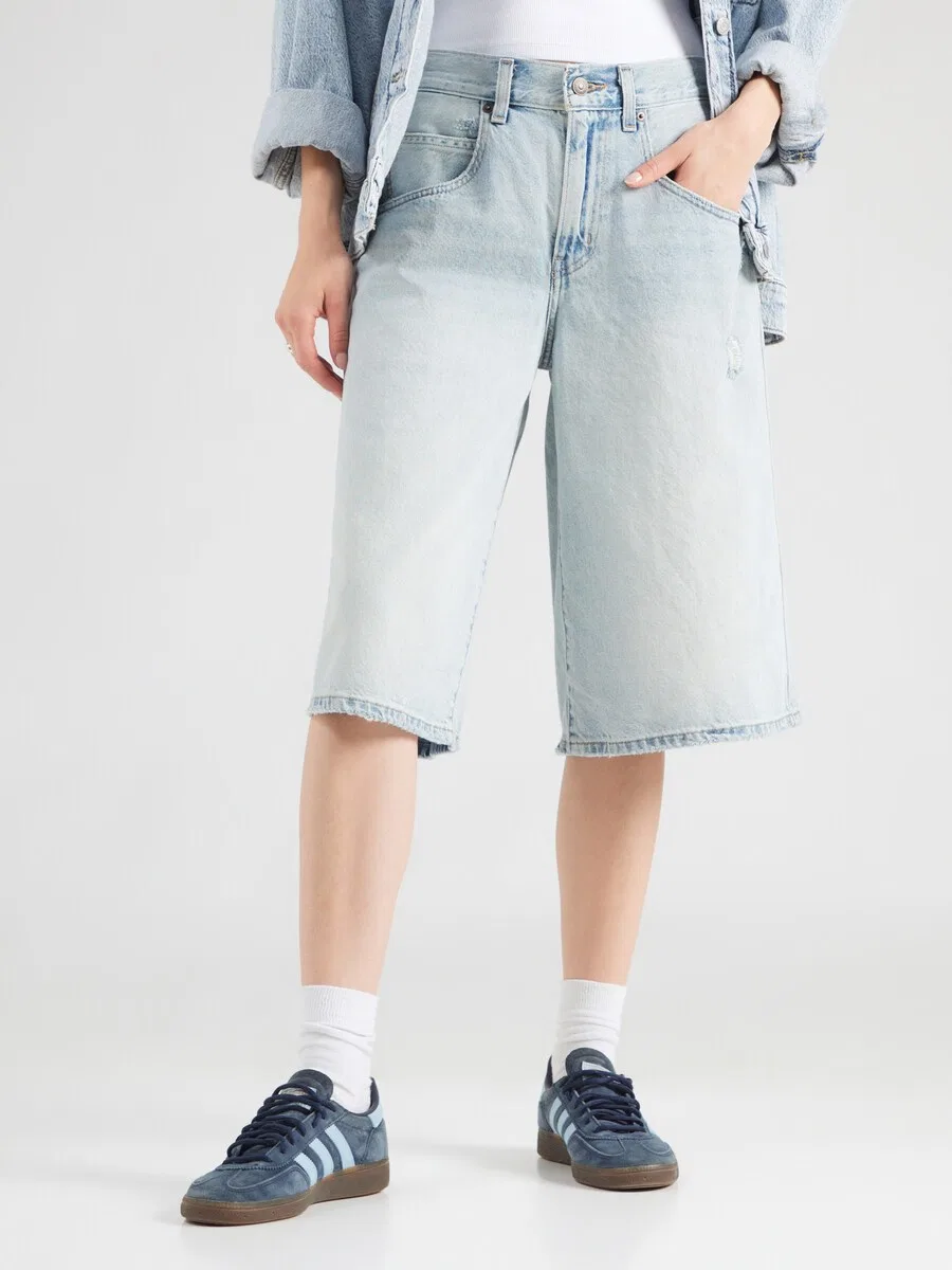 Шорты LEVI'S Baggy Jeans 'SUPER BAGGY' пастельно-голубого цвета — фото 3