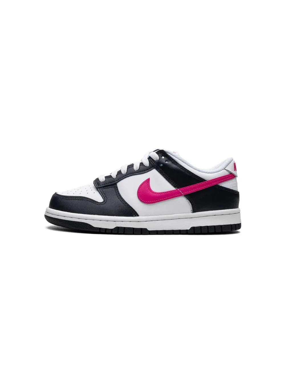 Детские кроссовки для мальчиков кожаные NIKE Dunk Low NIKE, White Laser Fuchsia