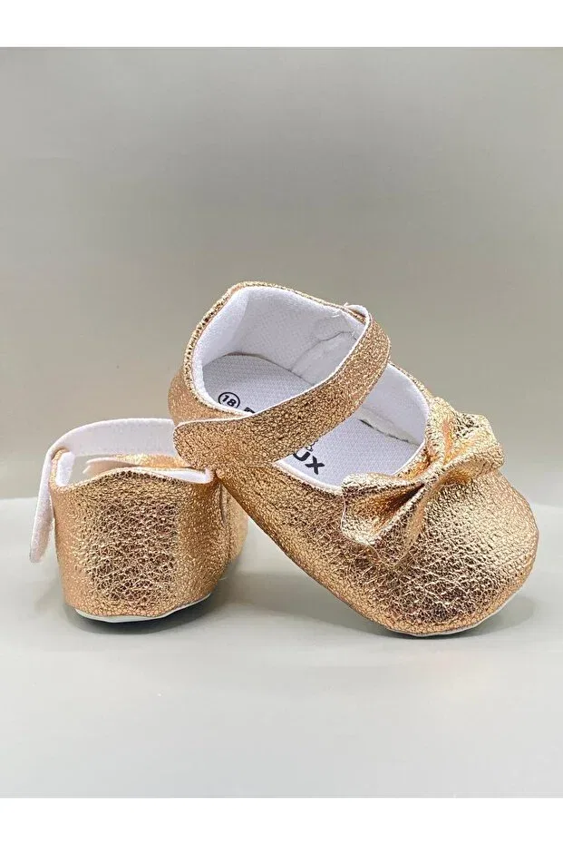 Детские туфельки для девочек с блестками Sparkling ballerina baby girl shoes Bebluxbaby, Rose Gold — фото 3
