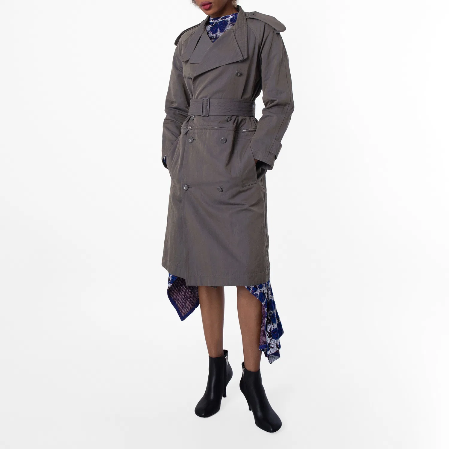 Платье-тренч из хлопка и льна Cotton-Linen Blend Trench Dress Burberry, Iron