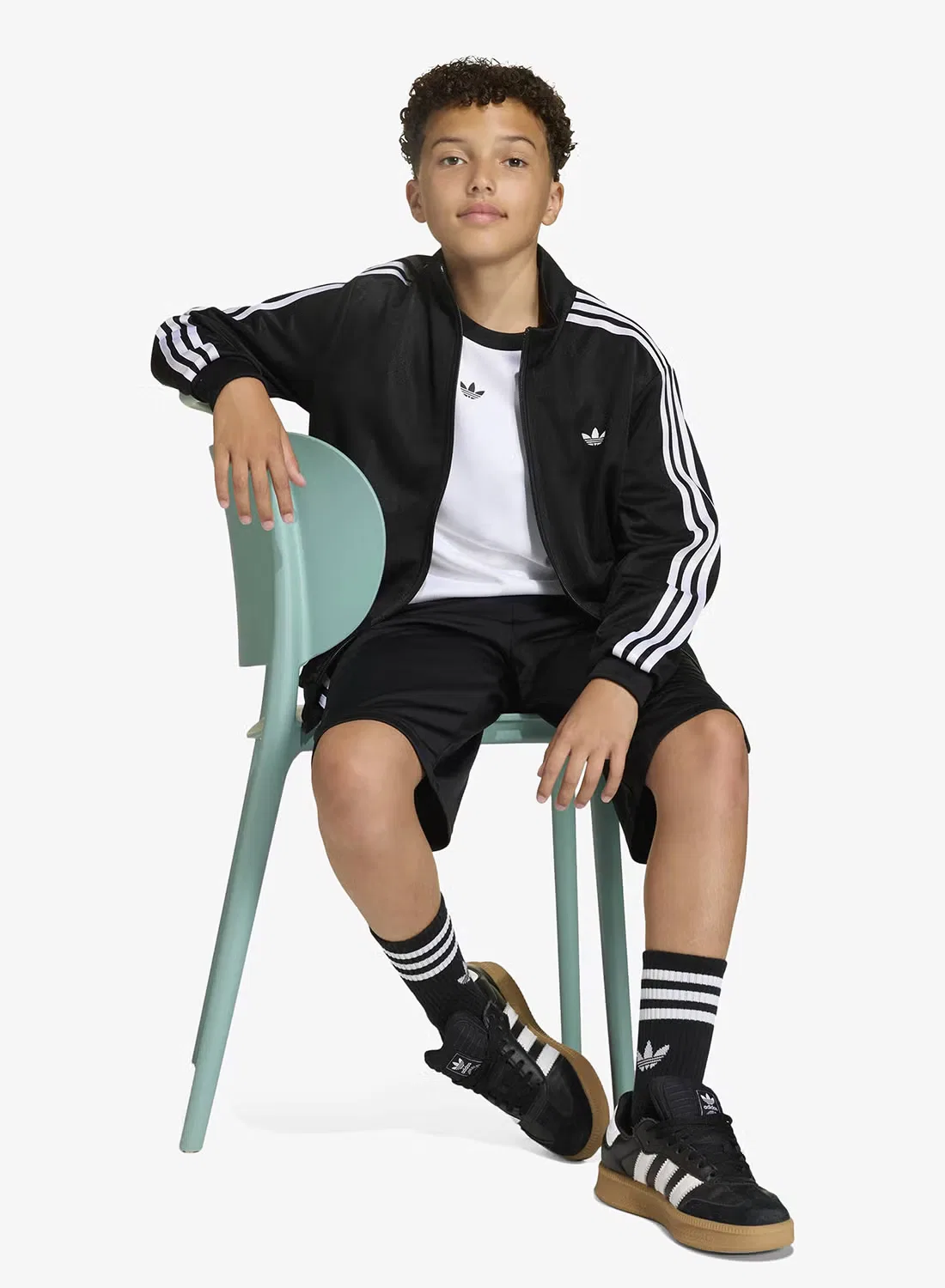 Куртка-олимпийка с жаккардовым узором Youth Firebird Adidas Originals, черный — фото 4