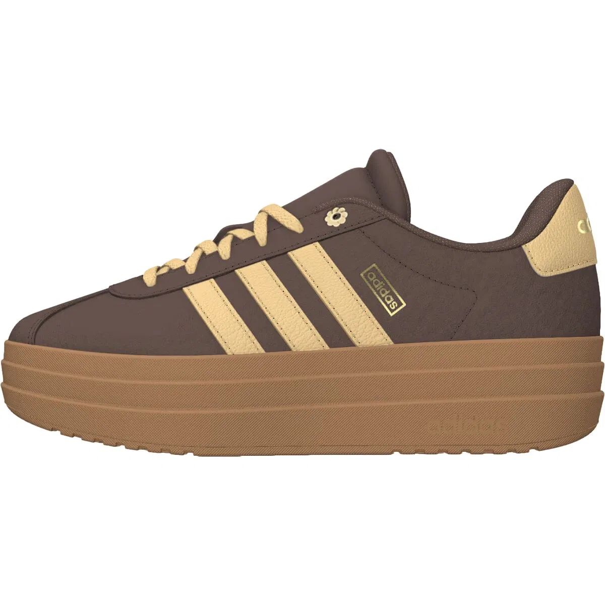 Детские кроссовки для мальчиков с кожаным верхом Vl Court Bold Shoe Adidas, Earth Strata/Orbit Green Tint/Gum3