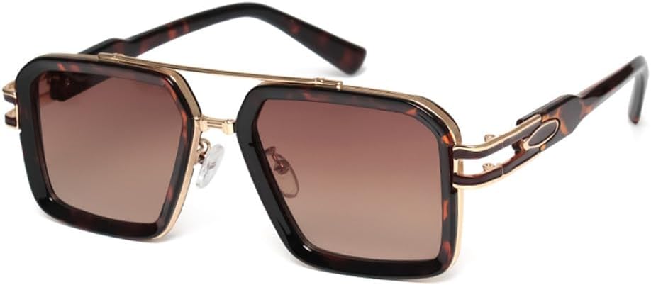 

Солнцезащитные очки в стиле ретро, ​​квадратные, модные, для мужчин и женщин, с двойной оправой, унисекс, металлические, стильные, с защитой от УФ-излучения UV400 UJNHGQ, C5