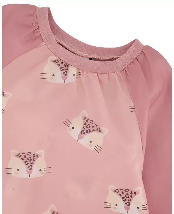 Детский фартук для девочек с принтом Leopard Functional School Apron Deux Par Deux, Pink Leopard Print — фото 3